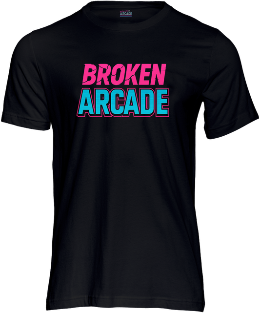 Broken Arcade Neon Reboot Logo - Short Sleeve T-shirt Black