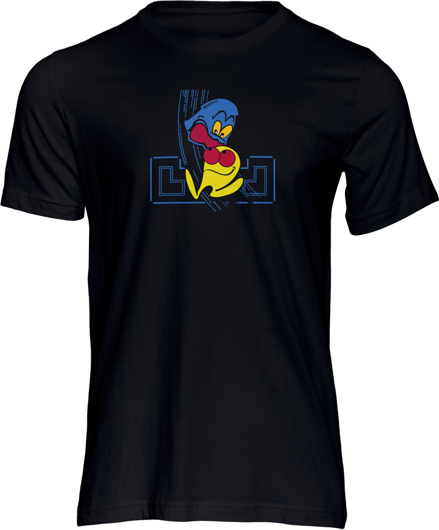 Pac-Man Game Front Short Sleeve T-shirt Black