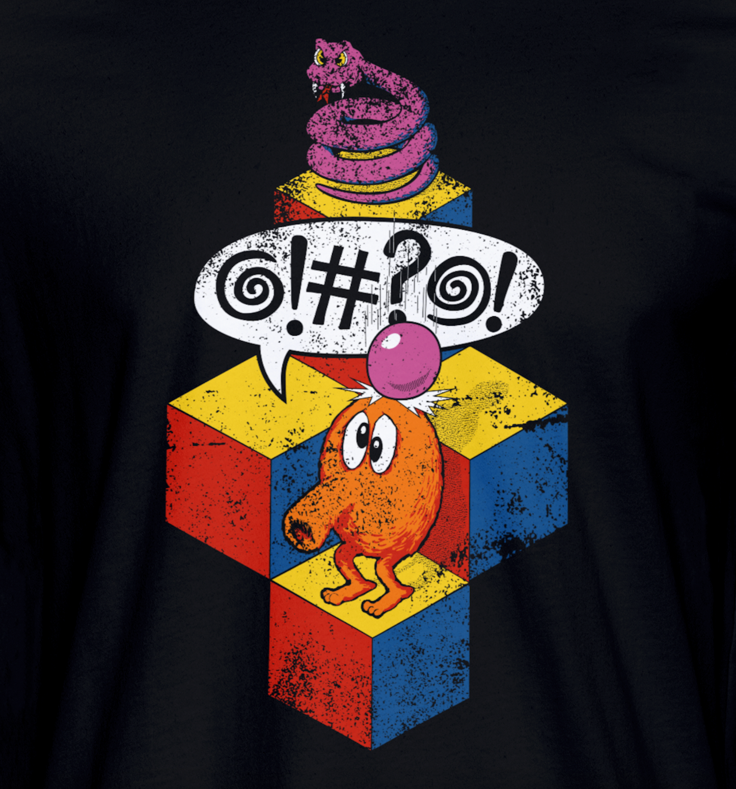 Q*bert Short Sleeve T-shirt Black