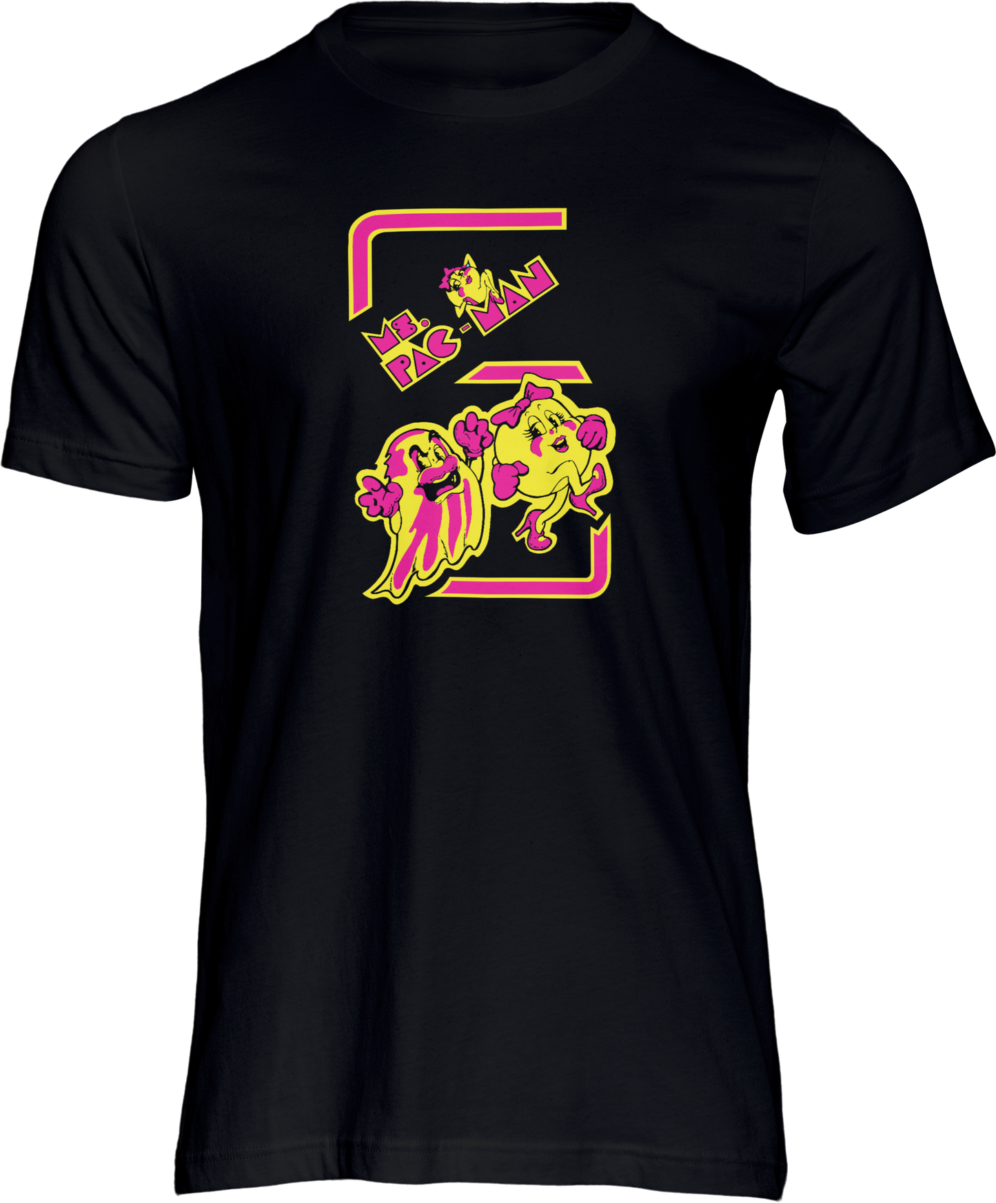 Ms. Pac-Man Arcade Side Art Short Sleeve T-shirt Black