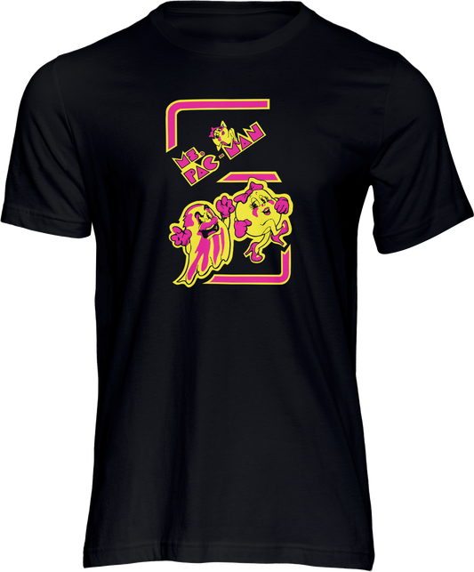 Ms. Pac-Man Arcade Side Art Short Sleeve T-shirt Black